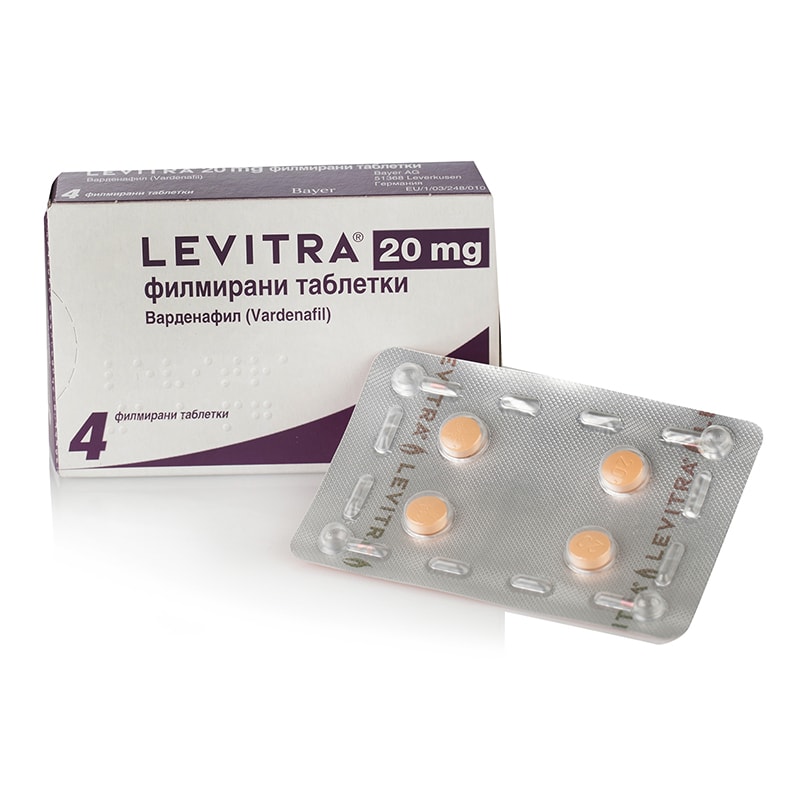 Аптечна Левитра Варденафил / Bayer Levitra Vardenafil 20 м – 4 табл .